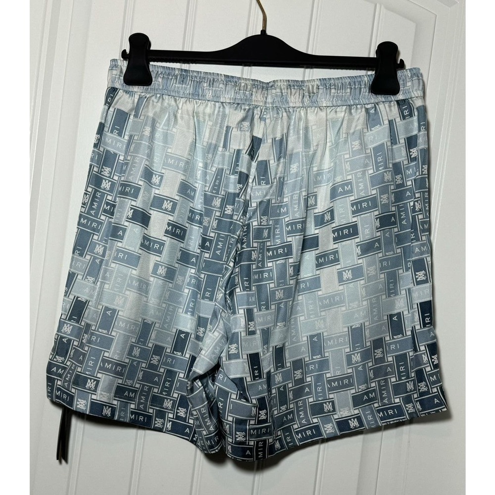 Amiri Logo Print Silk Shorts - NWT - Size XL - SS23 - Picture 6 of 11